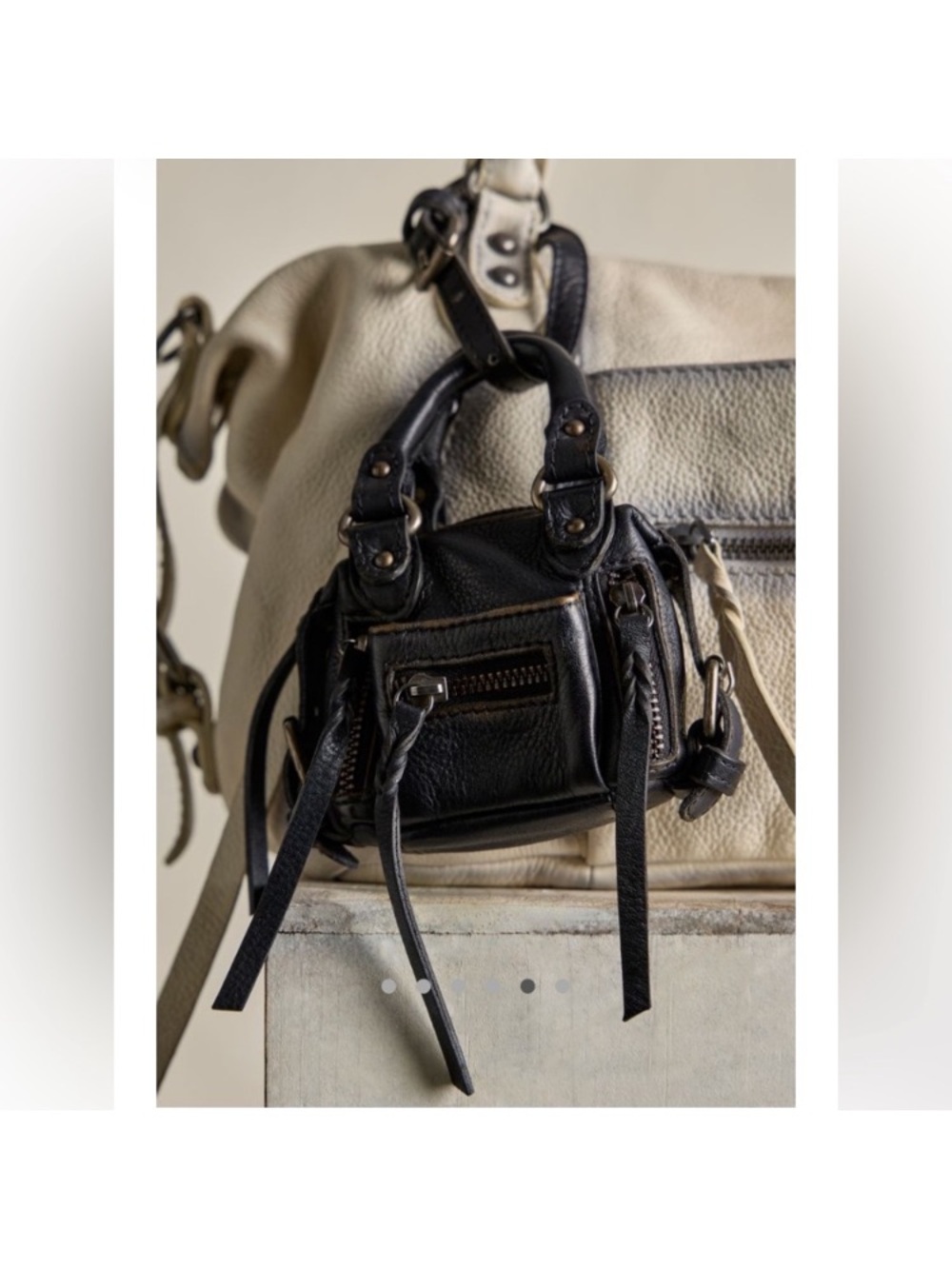 NWT FREE PEOPLE Micro Emerson Leather Mini Bag in Black🖤